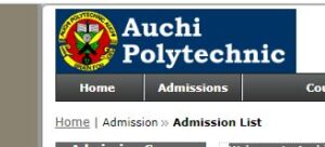 Auchi Polytechnic Admission List