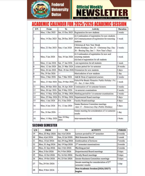 FUD Approved Academic Calendar