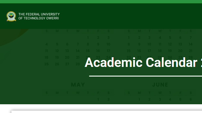 FUTO Academic Calendar