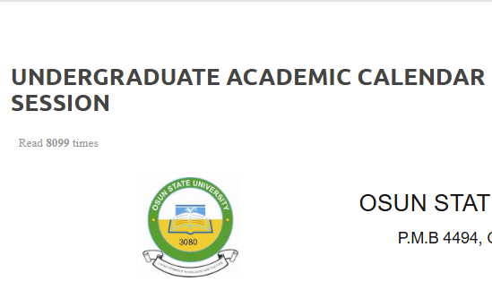 UNIOSUN Academic Calendar